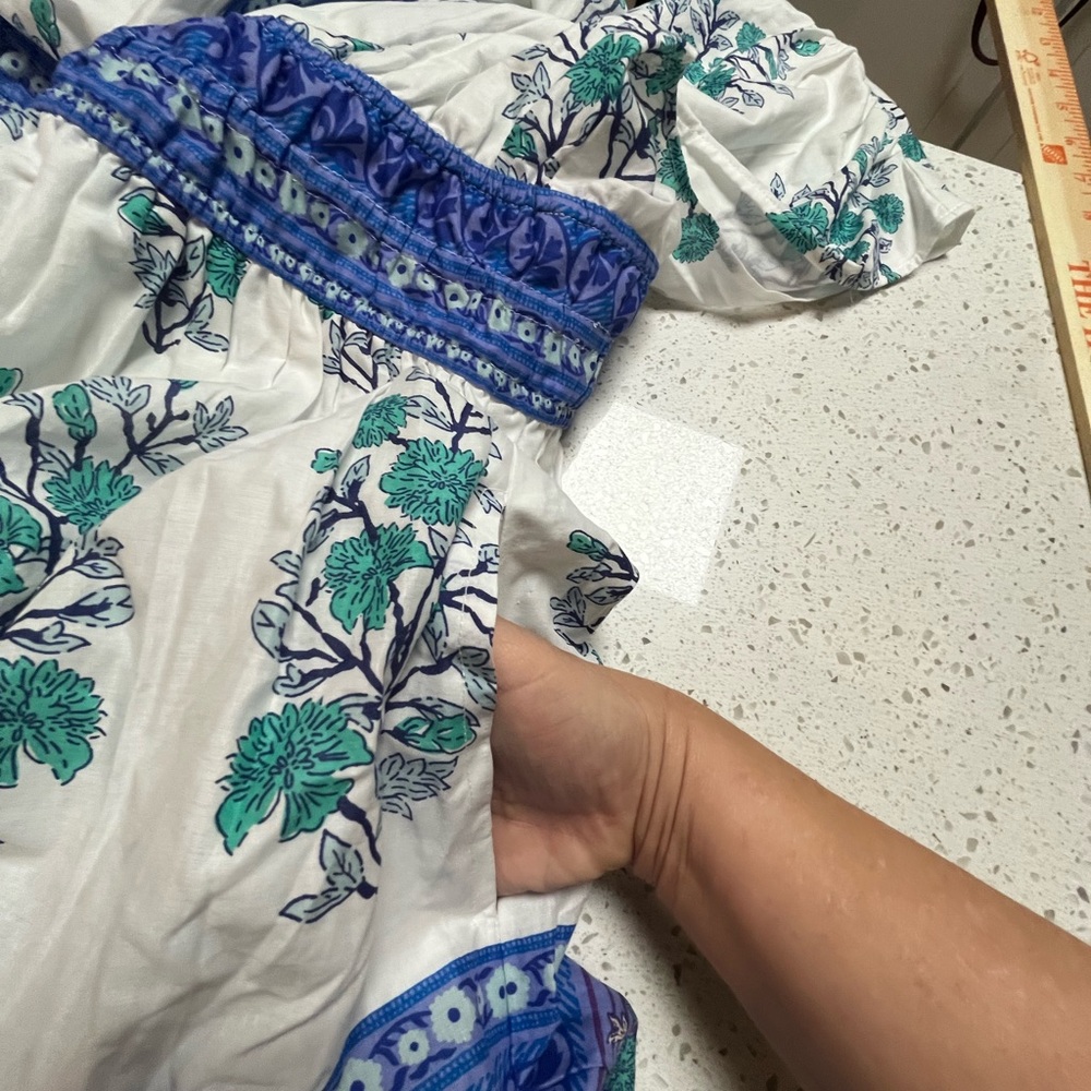 CeCe Blue and White Floral Mini Dress - Picture 9 of 12